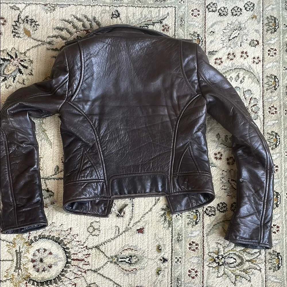 RARE Balenciaga Leather Moto Jacket – Espresso Brown - Picture 8 of 11